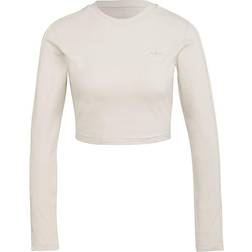 adidas Women Loungewear Cropped Long Sleeve T-shirt - Wonder White