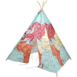 Sunny World Map Tipi Tent