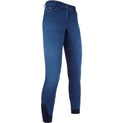 HKM Summer Easy Denim Silicone Full Seat Breeches Women