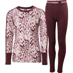 Helly Hansen Jr HH Graphic Lifa Merino Midweight Set - Wild Rose (48179-662)