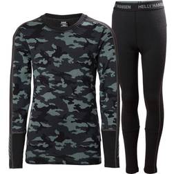 Helly Hansen Graphic Lifa Merino Set Trooper - Zwart