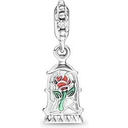 Pandora Disney Beauty And The Beast Enchanted Rose Dangle Charm - Silver/Multicolour