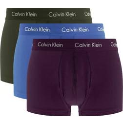 Calvin Klein Cotton Stretch Low Rise Trunks 3-pack - Cheshire Purple/Active Blue/Army