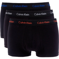 Calvin Klein Cotton Stretch Low Rise Trunks 3-pack - Royalty/Grey/Exotic Coral Logo