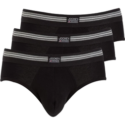 Jockey Cotton Stretch Brief 3-pack - Black