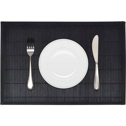 vidaXL 242109 6-pack Dækkeserviet Sort, Naturfarvet (45x30cm)