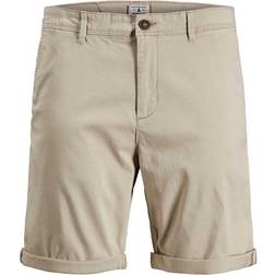 Jack & Jones Bowie Solid Chino Shorts - Beige/White Pepper