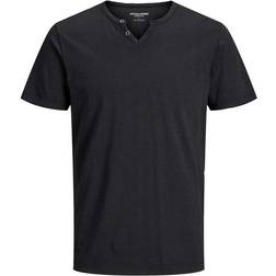 Jack & Jones Split Neck T-shirt - Black