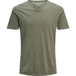 Jack & Jones Split Neck T-shirt - Green/Dusky Green