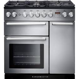 Rangemaster NEX90DFFSS/C Nexus 90cm Dual Fuel Chrome, Stainless Steel