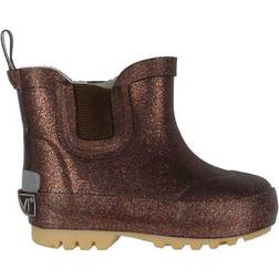 CeLaVi Short Lined Glitter Rubber Boots - Fudge