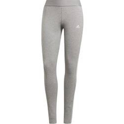 adidas Women's Loungewear Essentials 3-Stripes Leggings - Medium Grey Heather/White