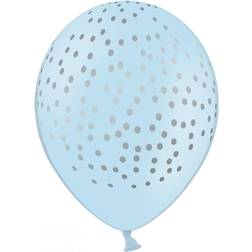 PartyDeco Latex Ballons Dots Pastel Baby Blue/Silver 6-pack