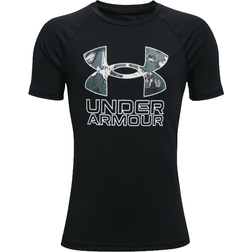 Under Armour Boy's Tech Hybrid Print Fill Shirt Sleeve - Black (1363281-001)