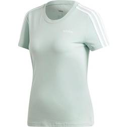 Adidas Women's Essentials 3-Stripes Tee - Green Tint/White