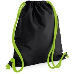 BagBase Lot de 2 sacs de gym à cordon ICON (Taille unique) (Noir/Vert citron) UTBC4344
