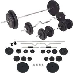 vidaXL Barbell and Dumbbell Set 90kg