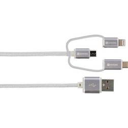 Skross USB A-USB C/USB Micro B/Lightning 2.0 0.3m