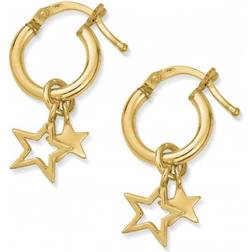 ChloBo Double Star Small Hoop Earrings - Gold