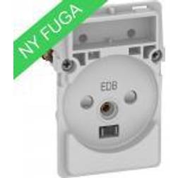 Schneider Electric Fuga stikk. EDB 2-polet m/jord 1½m uden afdækning