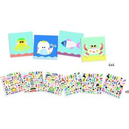 Djeco Jeu créatif Créer avec des Stickers Animaux Marins