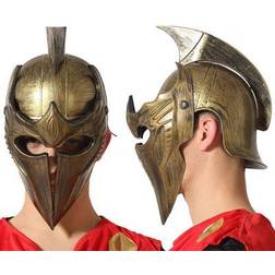 BigBuy Carnival Roman Man Helmet Golden