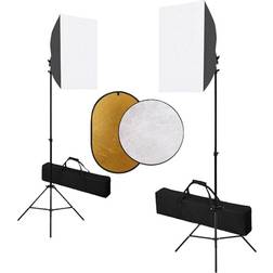 vidaXL Kit per Studio Fotografico con Softbox, Fondale e Riflettore