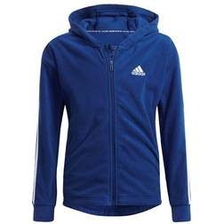adidas Future Icons Primegreen Polar Fleece 3-Stripes Full-Zip Hoodie Kids - Victory Blue/White