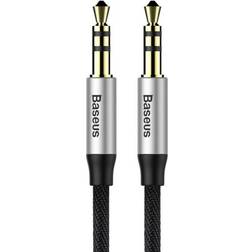 Baseus M30 Aux kabel 100cm Silver/Svart 1m
