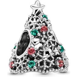 Pandora Glitter Christmas Tree Charm - Silver/Red/Green