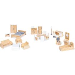 Pinolino Mobili per casa delle bambole Set 20 pezzi beige