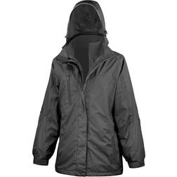 Result Women's 3 In 1 Softshell Journey Jacket with Hood - Black/Black