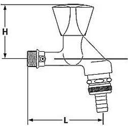 BROEN Drain valve n hose connection 1/2 matchrom/mokka