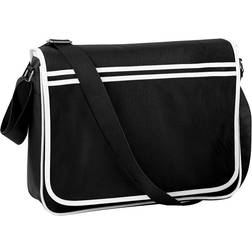 BagBase Retro Messenger Bag - Black/White