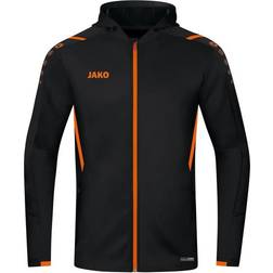 JAKO Challenge Hooded Jacket Unisex - Black/Neon Orange