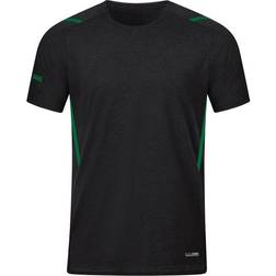 JAKO Challenge T-shirt Unisex - Black Melange/Sport Green