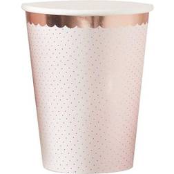 Ginger Ray Paper Cups Spotty Pink/Rose Gold 8-pack