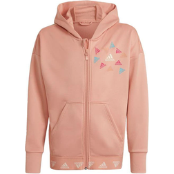 Adidas Aeroready Up2Move Cotton Touch Training Loose Full-Zip Hoodie Kids - Ambient Blush/Wonder White