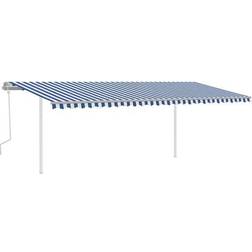 vidaXL Tenda da Sole Retrattile Manuale con LED 6x3 m - Multicolore
