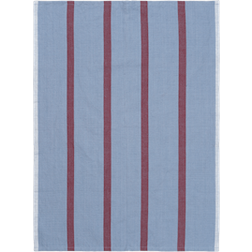ferm LIVING Hale Kökshandduk Faded Blue/Burgundy Kökshandduk Blå (70x50cm)