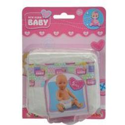 Simba 105561906 Baby Set of 5 Cute Realistic Nappies Suitable for Dolls 38-43 cm for Ages 3 and up, Multicoloured