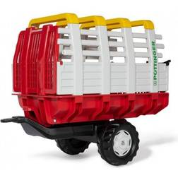 Rolly Toys 122479 rollyHaywagon Pöttinger Anhänger für Trettraktor (von 3-10 Jahre, Automatikverriegelung, kippbar) Trailer for Pedal Tractor Years, Automatic Lock, Tilt, red