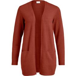 Vila Basic Knitted Cardigan - Red/Burnt Henna