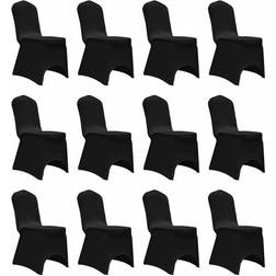 vidaXL Stretch 12-pack Sædebetræk Hvid, Sort