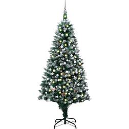 vidaXL LEDs & Ball & Pine Cones Christmas Tree 94.5"