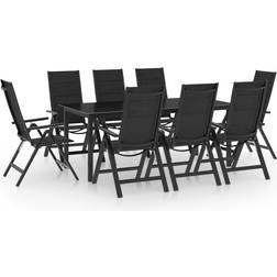 vidaXL 3070642 Juego de comedor de patio, 1 Mesa incl. 8 Sillas