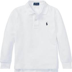 Polo Ralph Lauren Junior Boys Long Sleeve Pique Logo Polo Shirt - White