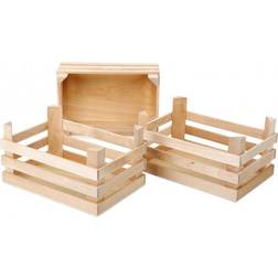 Small Foot Houten Kratjes Groot 18x12x9,5cm, Set van 3