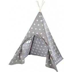 Roba Little Stars Play Tent, Children's Play Tent with Floor Mat and Carry Bag, Indian Tent for Girls and Boys, Wigwam for Children's Room, Outdoor Teepee Tent