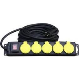 Ao Stikkontaktdåse 5 runde med jord med 15 m H07RN-F 3G1 ledning sort 13A